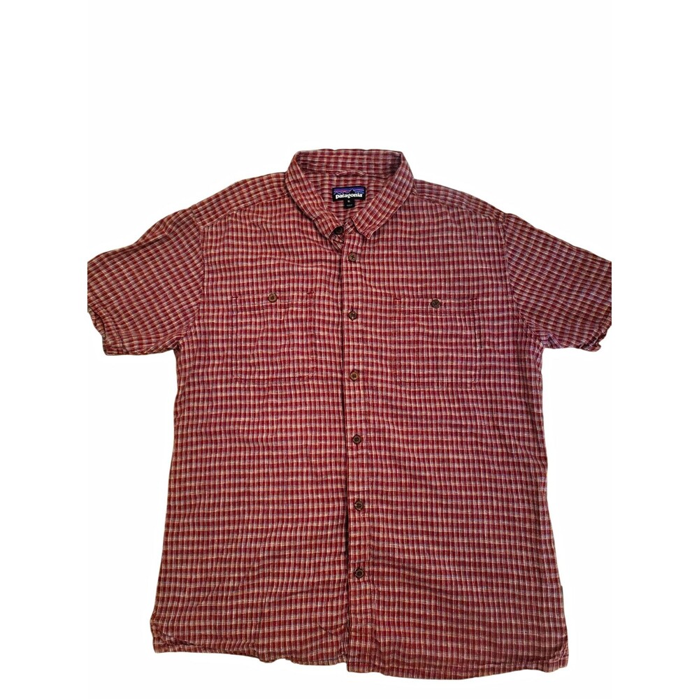 Patagonia Men’s XL Plaid Step Back Shirt Hemp Cotton Blend